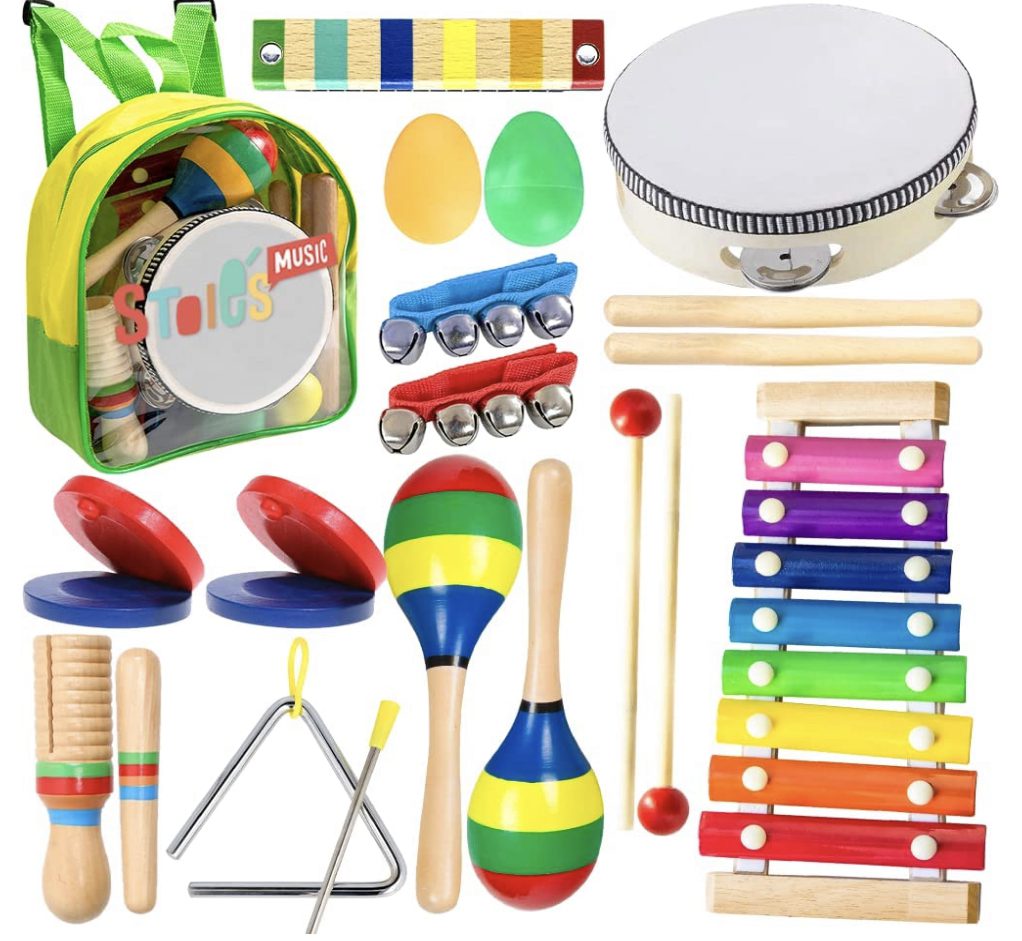 Stoie's Kids Musical Instruments Set 19 pcs available on Amazon 